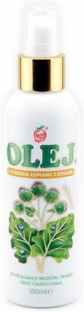 olejek do włosów z liści łopianu