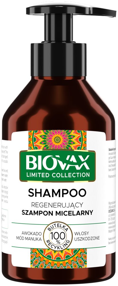 szampon z awokado i bambusem biovax 400ml