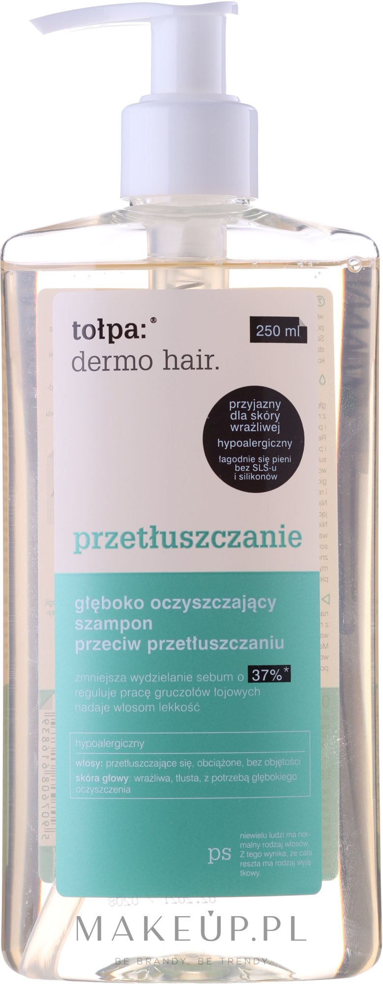 tołpa dermo hair głęboko oczyszczający szampon przeciw przetłuszczaniu 250 ml