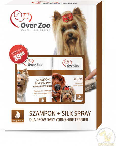 over zoo zestaw szampon silk spray dla psów york