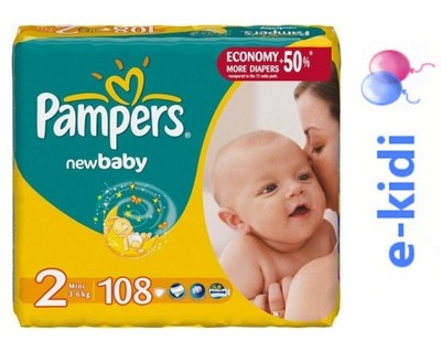 pampers 2 new baby-dry pieluchy 100szt 3-6kg mini