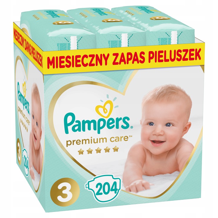 pieluchy premium care 3 midi 204 szt