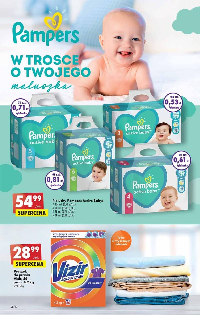 pieluchy pampers 3 biedronka cena