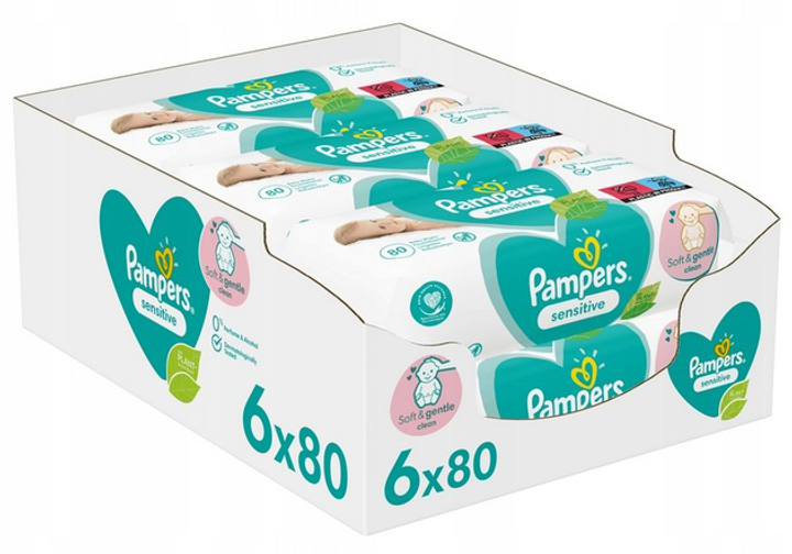 chusteczki pampers sensitive 6x80