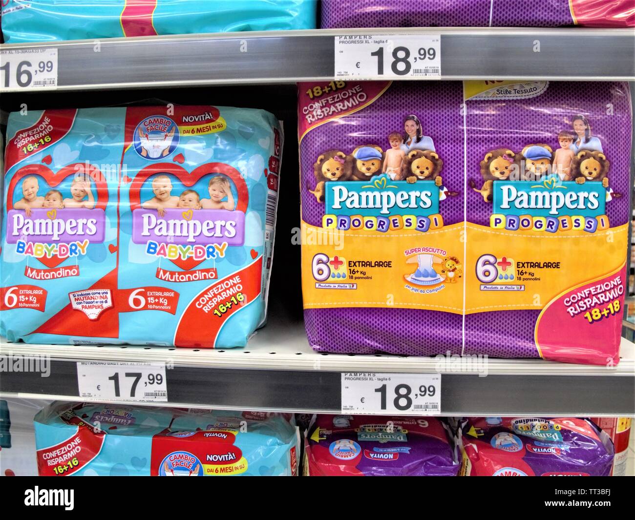 auchan karton pampers