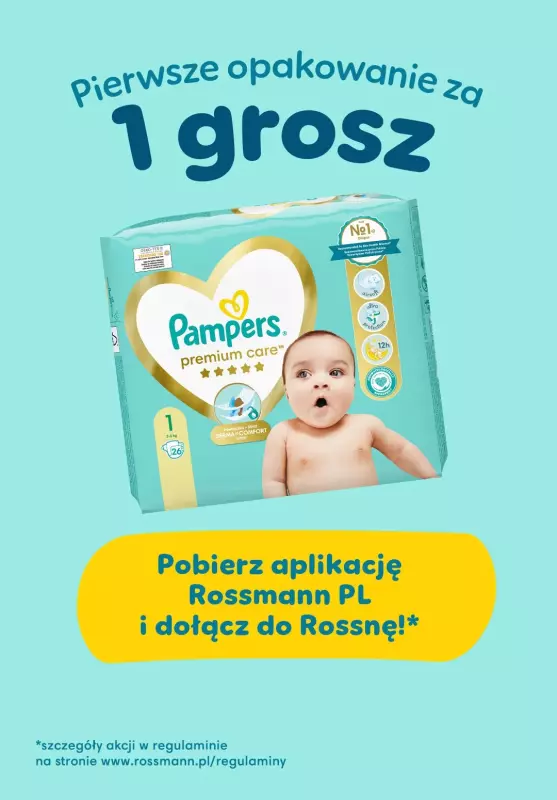 opakowanie pieluszek pampers tylko za 1 grosz