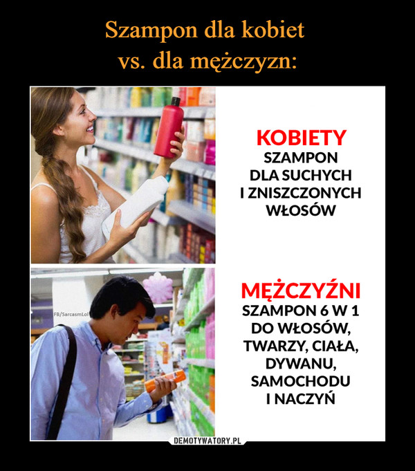 zakupy mezczyzna kobieta szampon śiedem w jednym