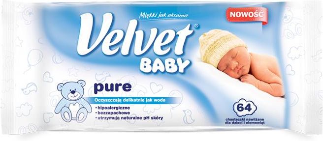 velvet baby chusteczki nawilżane pure 64 szt rossmann cena