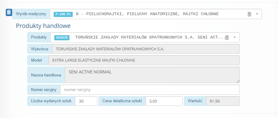 recepta na pieluchy realizacja rm