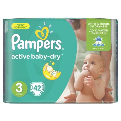 pampers active baby-dry pieluchy 3 midi 42szt