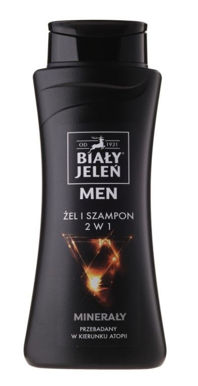 biały jeleń szampon żel hipoalergiczny 2w1 men z łopianem 300ml