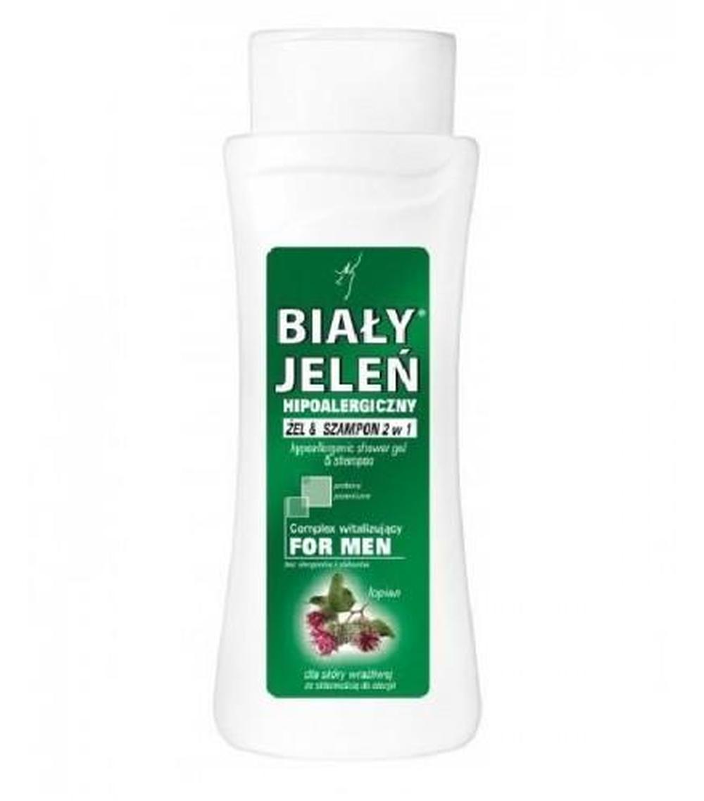 biały jeleń żel&szampon 2w1 z łopianem for men