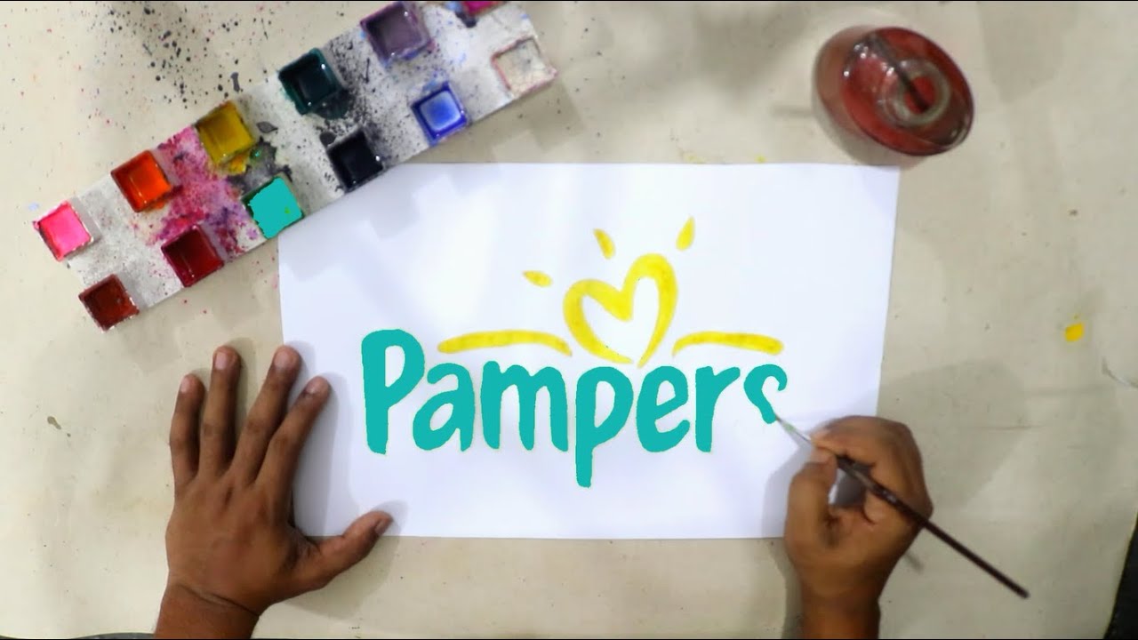 how to draw a pampers logo