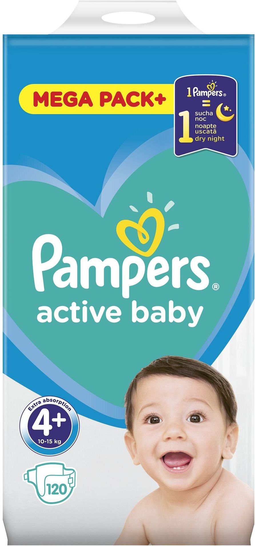 pampers active dry 4+ 120 sztuk