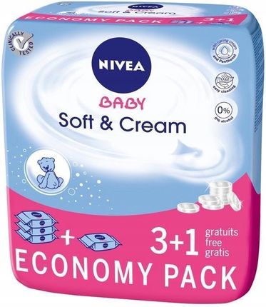 nivea baby chusteczki nawilżane soft & cream