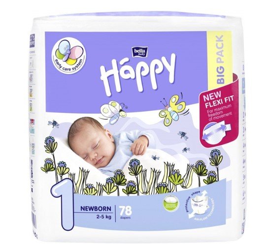 bella happy pieluszki pieluchy newborn 1 2-5kg 42szt