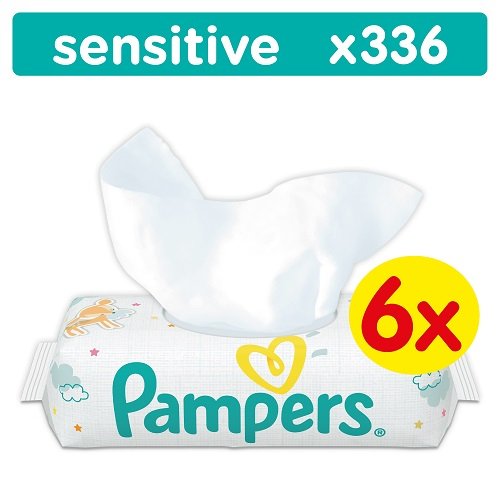 pampers sensitive chusteczki 6x56 szt