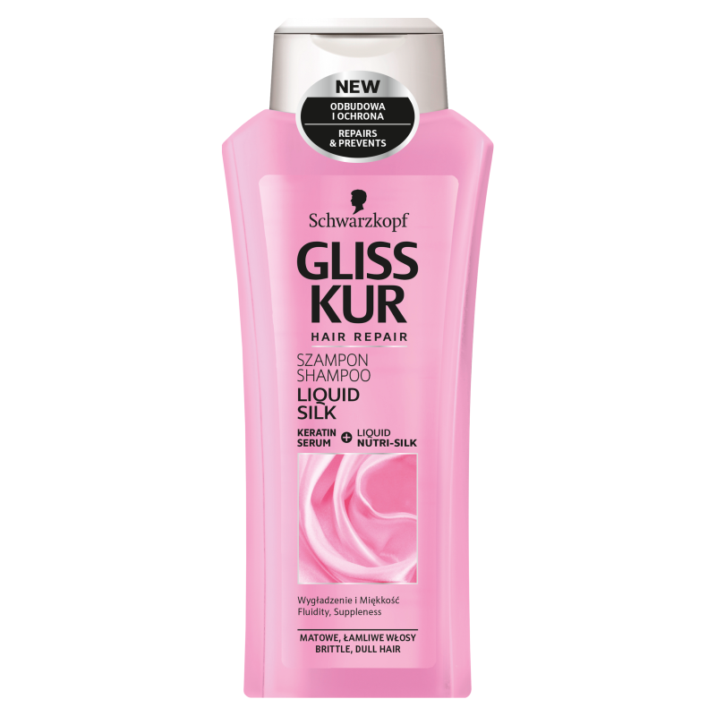 gliss kurliquid silk szampon do włosów łamliwych i matowych