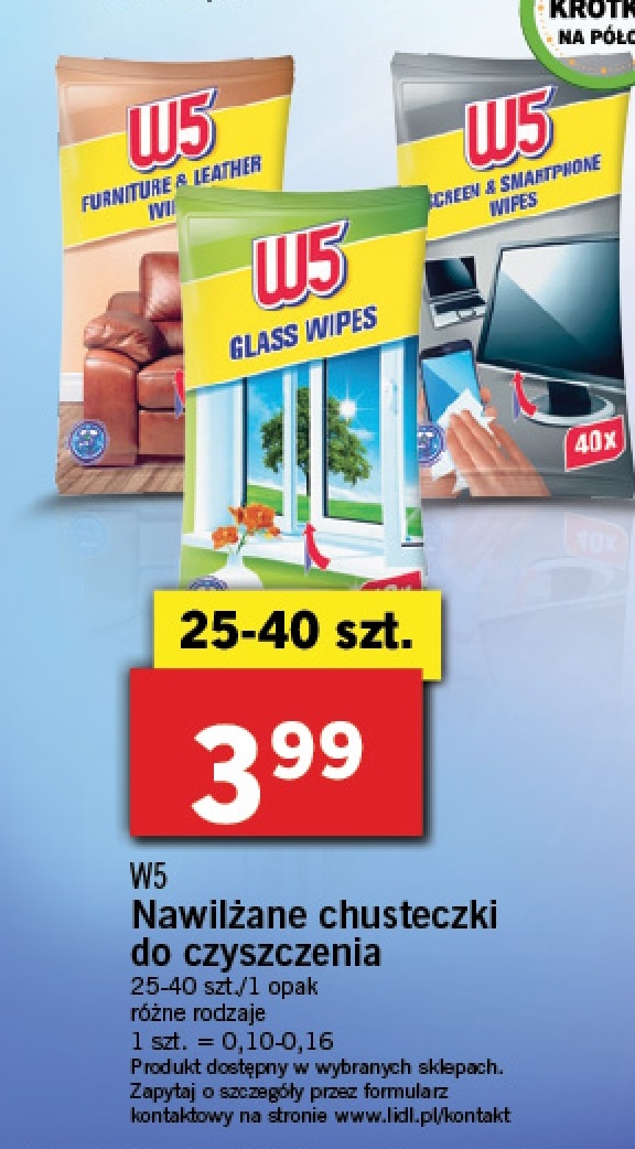 chusteczki nawilżane do sprzątania lidl