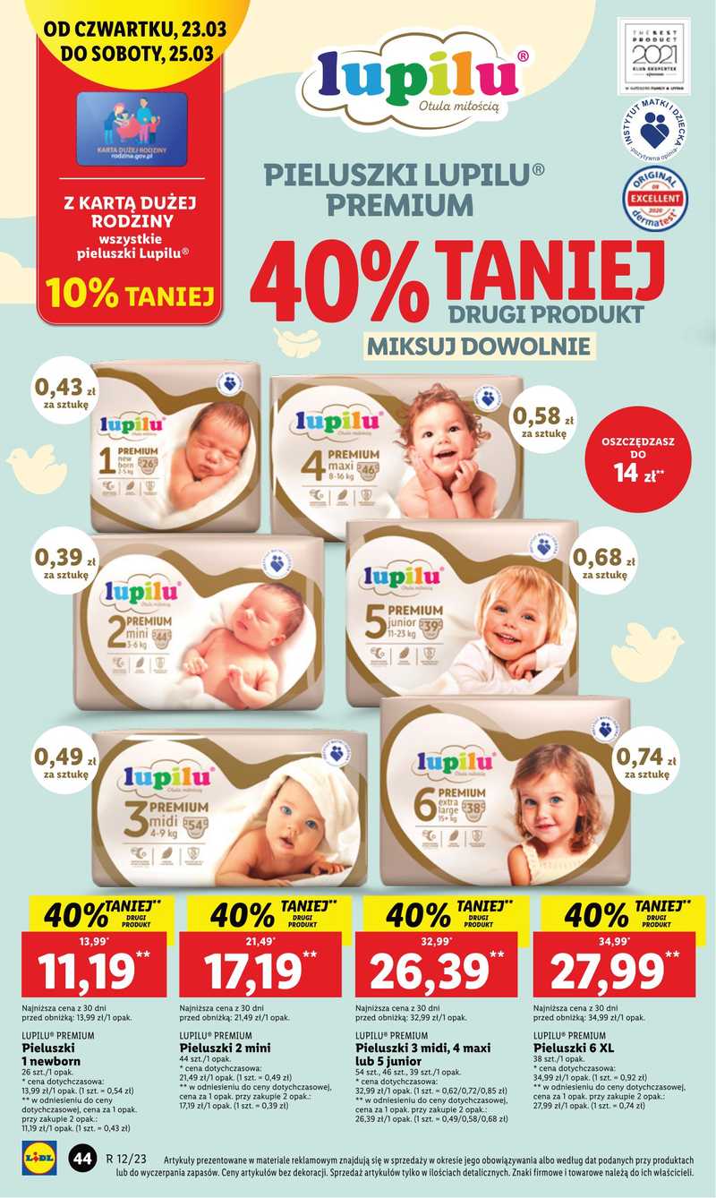 lidl pieluchy stala cena