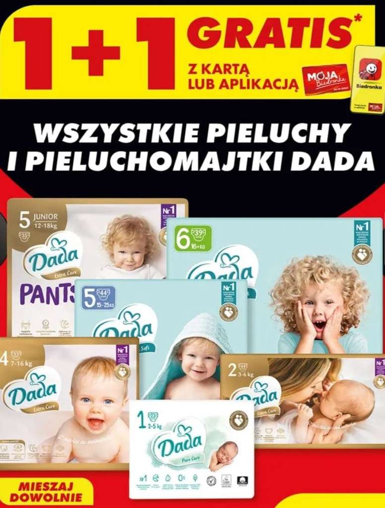 biedronka promocja pieluchy dada