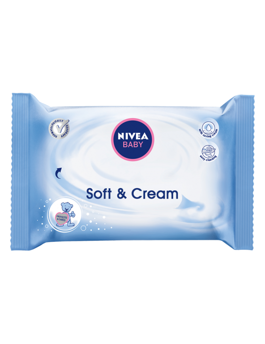 nivea baby chusteczki nawilżane soft & cre