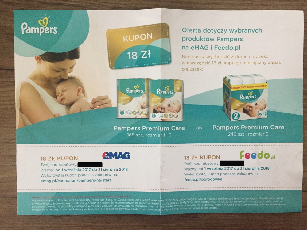 pampers allegro kupon