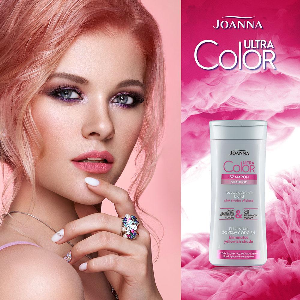 joanna ultra color system szampon do włosów nadający różowy odcień