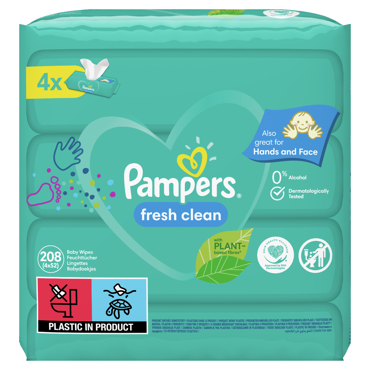 pampers natural clean chusteczki nawilżane 2x64szt