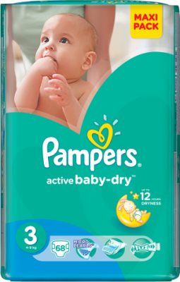 pampers active baby-dry pieluchy 3 midi