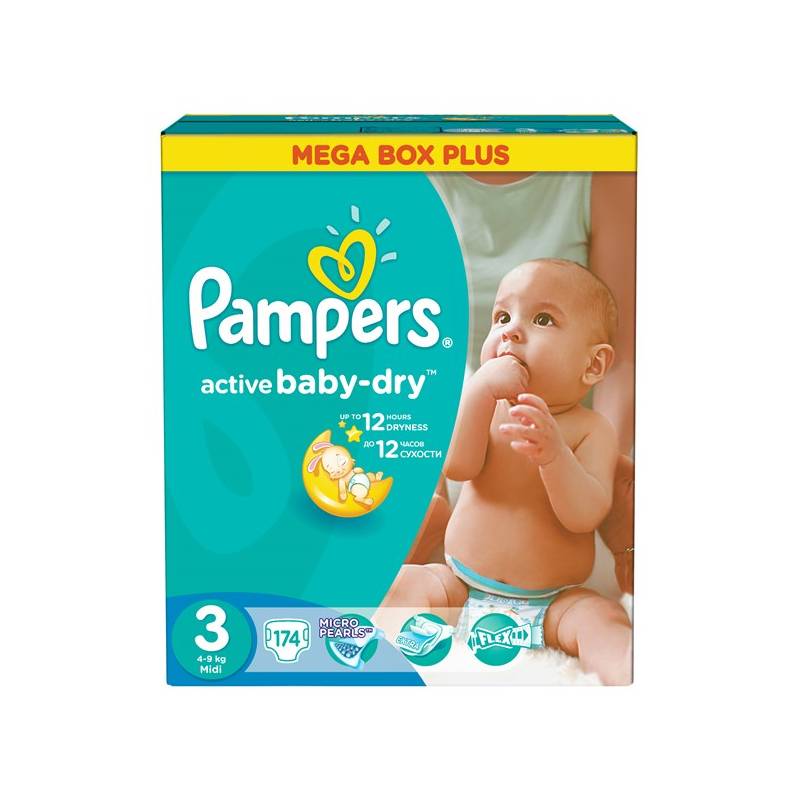 pampers pieluchy active baby 3 midi 174 sztuk