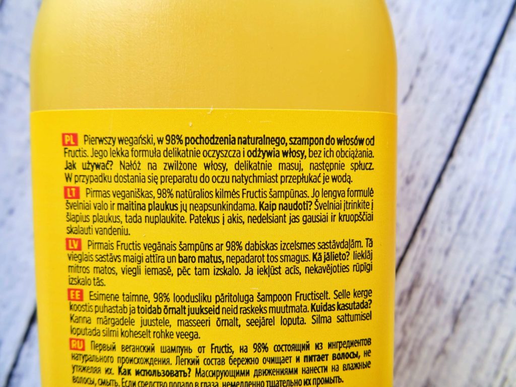 garnier fructis szampon skład