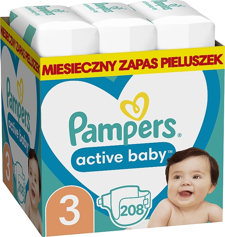 pampers active baby 3 midi 208szt