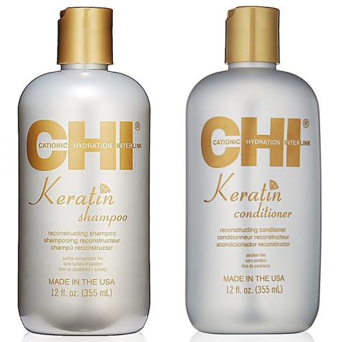 chi keratin gold zestaw szampon odżywka 2x355ml