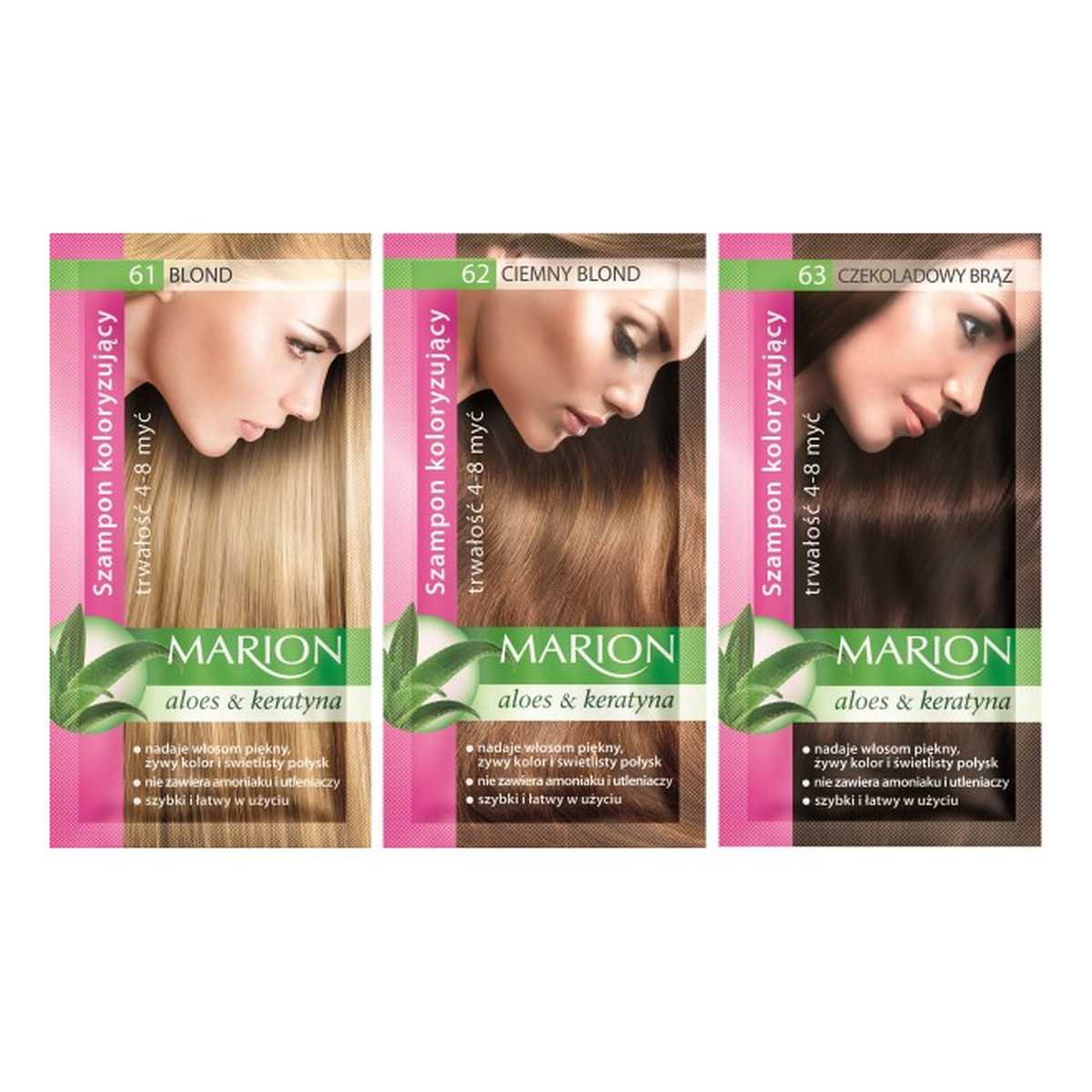 marion aloes & keratyna szampon koloryzujący ciemny blond