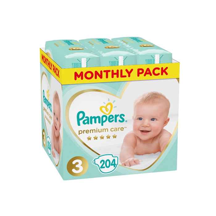 pampers premium care 3 204 ks