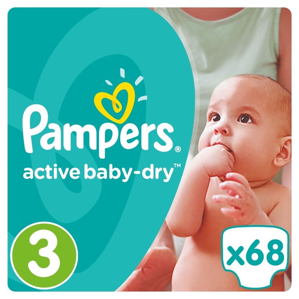 pampers active baby dry pieluchy rozmiar 3 midi 68 szt