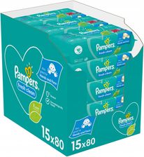 pampers fresh clean chusteczki dla niemowląt 6 x 64 sztuki