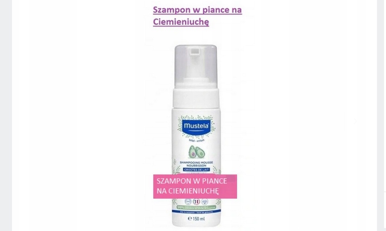 mustela szampon w piance na ciemieniuchę