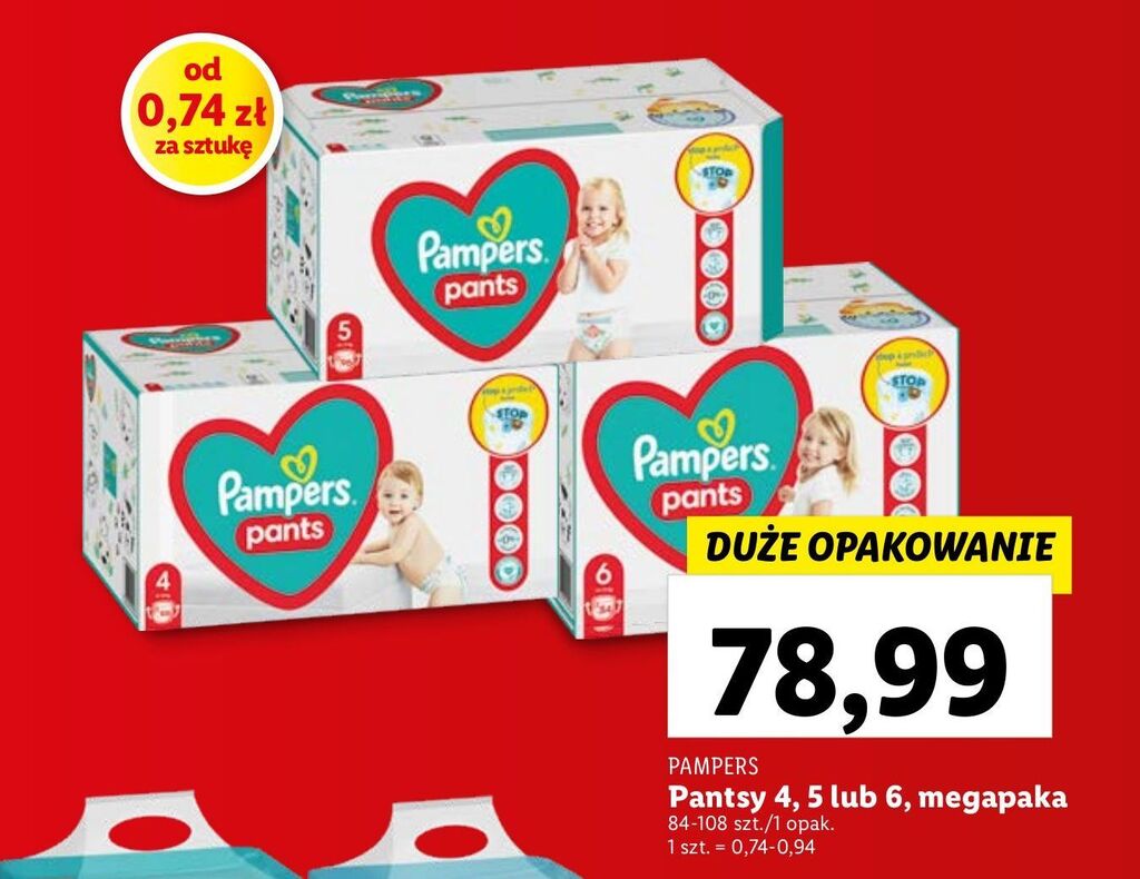 pieluchomajtki pampers 4 lidl