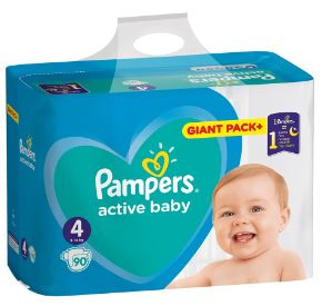 pampers active baby 4 90 szt