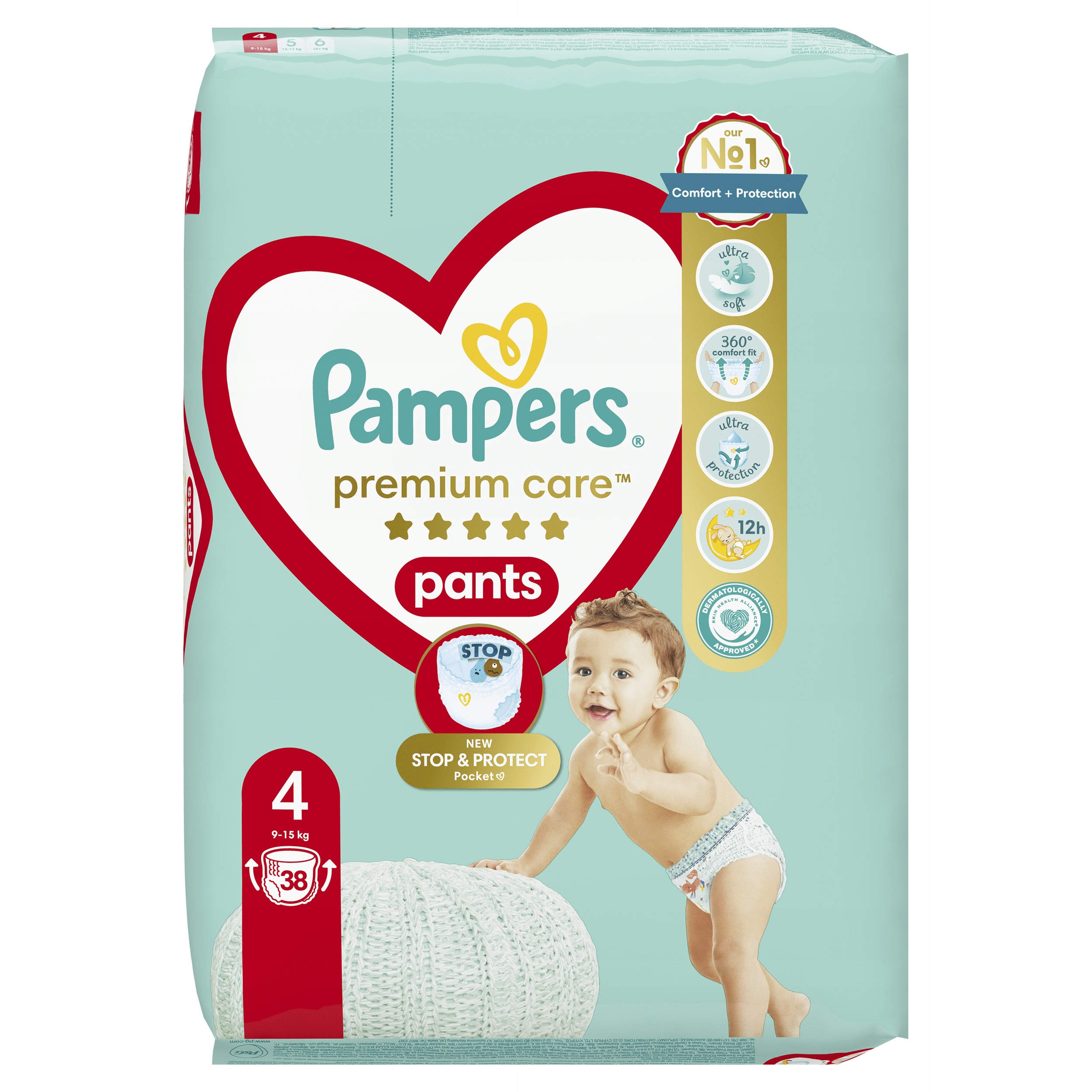 pieluchomajtki pampers premium care pants 4 maxi 44 szt