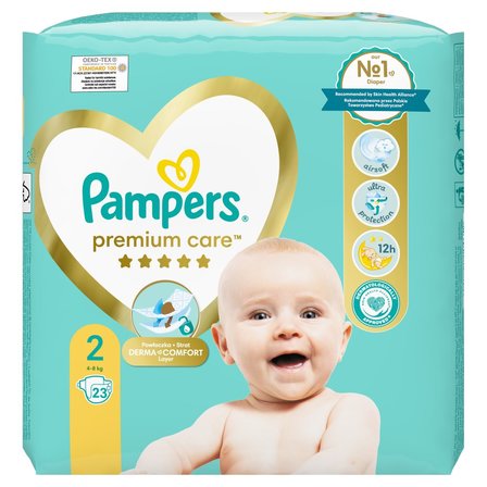 pampers żólte zielone