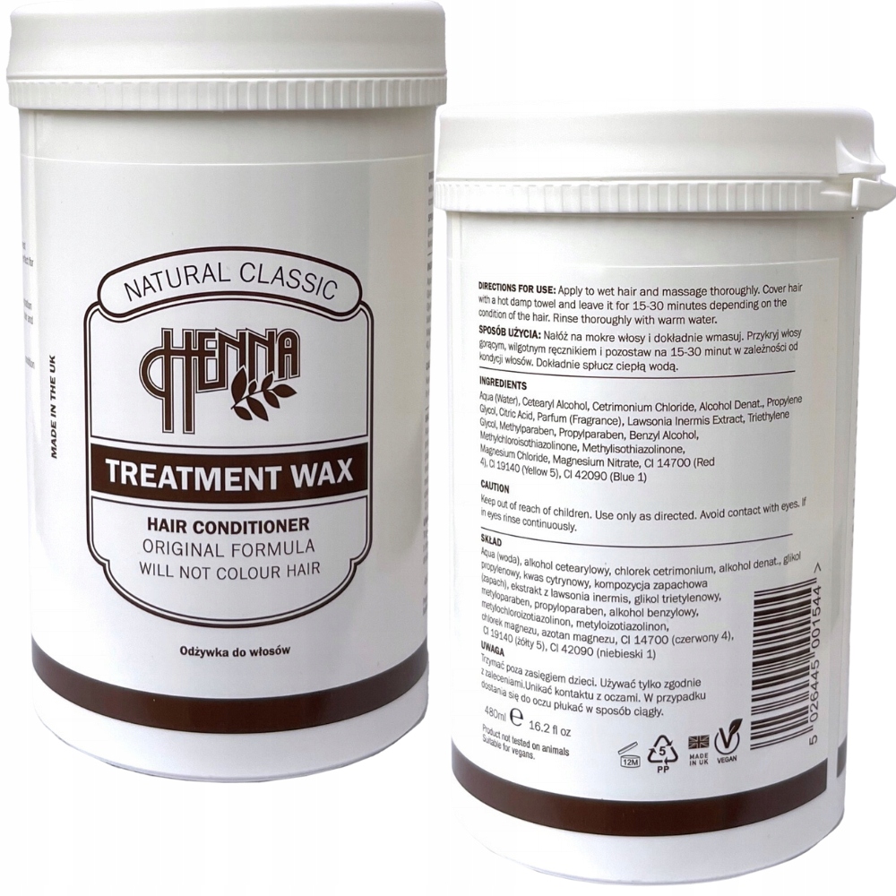 natural henna treatment wax 480g odżywka do włosów z aloesem