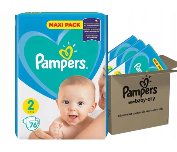 pampers new baby-dry pieluchy 2 mini 3-6 kg 80 szt