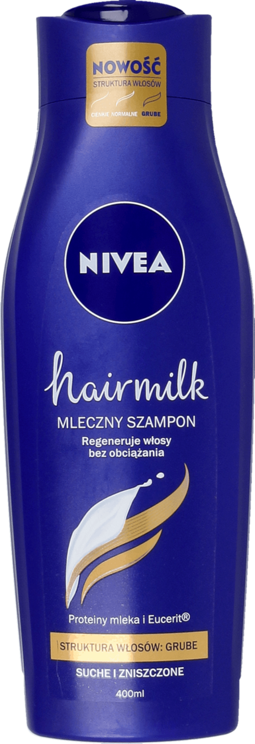 nivea hair milk szampon do grubych włosów