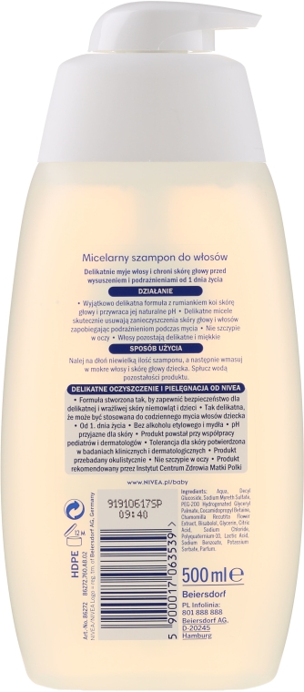 nivea baby szampon micelarny inci