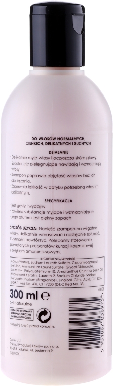 wzmacniający szampon do włosów kuracja kaszmirowa z olejem amarantusowym opinie