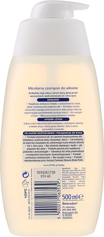 nivea baby micelarny szampon