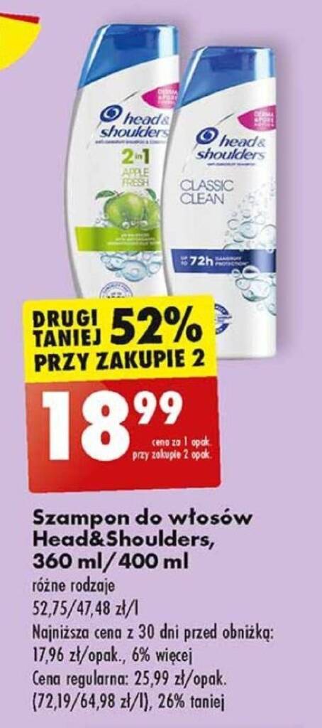 szampon head and shoulders cena biedronka